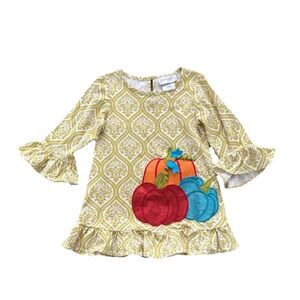 Emily Rose Girls Dress Embellished Pumpkin Fall‎ Ruffles Festive Vibrant Size 5